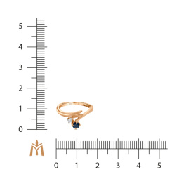 Кольцо с сапфиром и фианитом