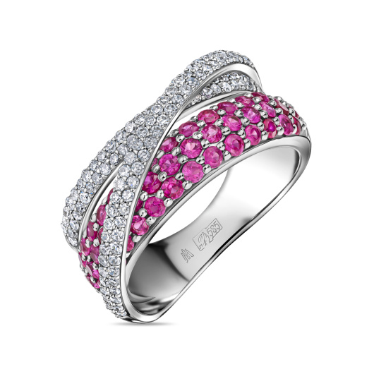 Кольцо с рубинами и бриллиантами