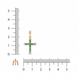 Крест с бриллиантами и изумрудами