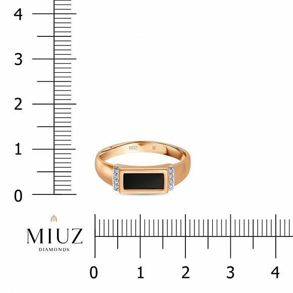 Кольцо с ониксом и фианитами M2031-018347-OX - Фото 2