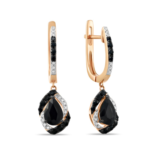 Серьги с бриллиантами и цветными сапфирами