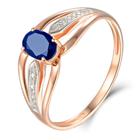 Кольцо с бриллиантами и цветными сапфирами