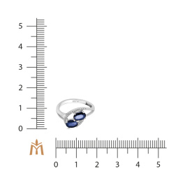 Кольцо с бриллиантами и сапфирами