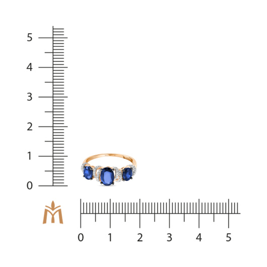 Кольцо с сапфирами и бриллиантами