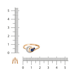 Кольцо с бриллиантами и сапфирами
