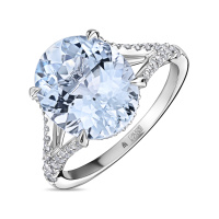 Кольцо с аквамарином и бриллиантами - фото 1