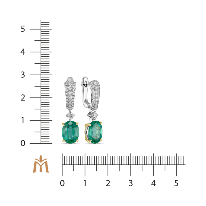 Серьги с бриллиантами и изумрудами - фото 3