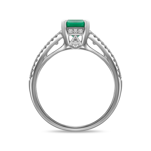 Кольцо с бриллиантами и изумрудом