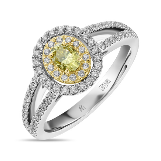 Кольцо с бриллиантами и облагороженными бриллиантами