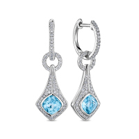 Серьги с топазами и бриллиантами - фото 1 Серьги с топазами и бриллиантами - фото 1