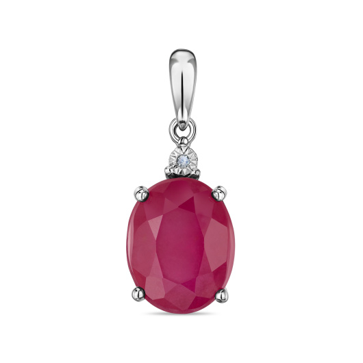Подвеска с бриллиантом и облагороженным рубином