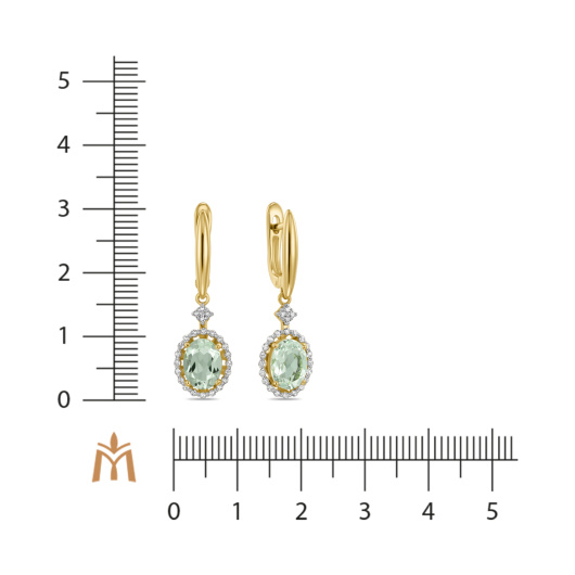 Серьги с аметистами и бриллиантами