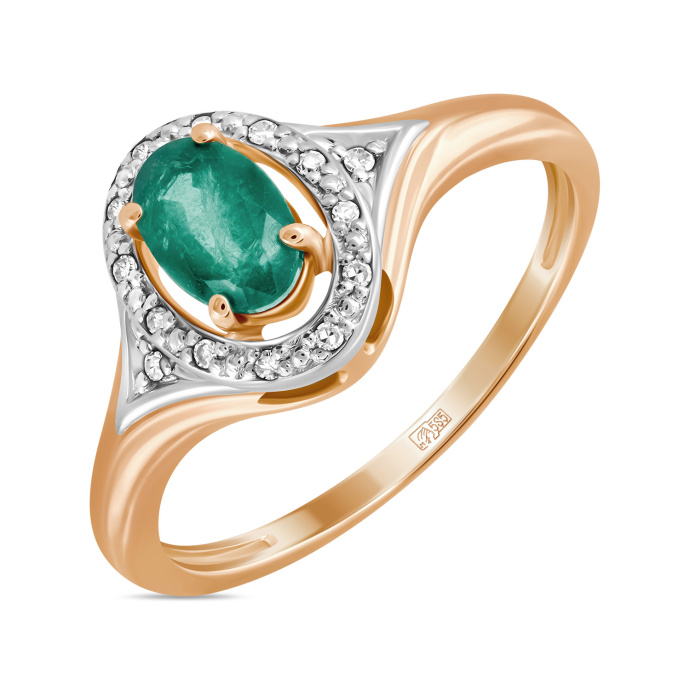 Кольцо с бриллиантами и изумрудом - фото 1 Кольцо с бриллиантами и изумрудом - фото 1