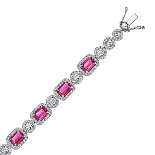 Браслет с бриллиантами и рубинами