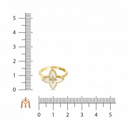 Кольцо с бриллиантами и перламутром