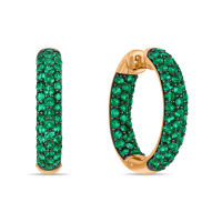 Серьги с гидротермальным изумрудом - фото 1 Серьги с гидротермальным изумрудом - фото 1