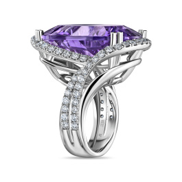 Кольцо с аметистом и бриллиантами
