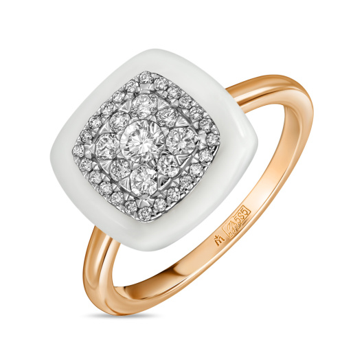 Кольцо с бриллиантами и керамикой