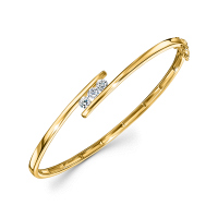 Браслет жесткий с бриллиантом - фото 1