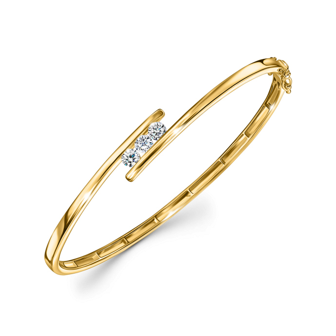 Браслет жесткий с бриллиантом - фото 1