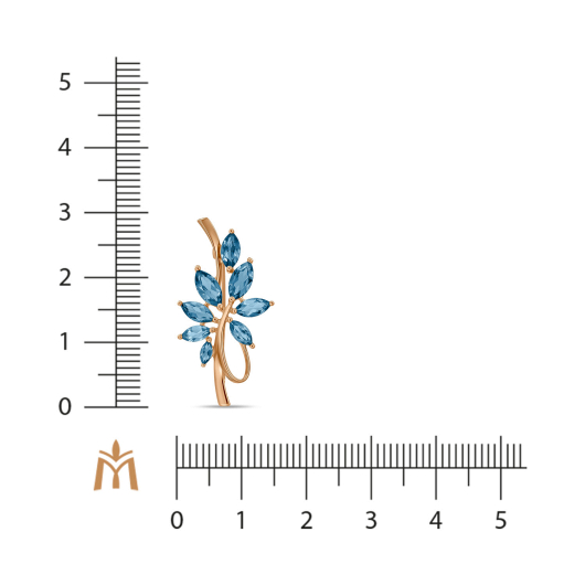 Брошь с лондон топазом