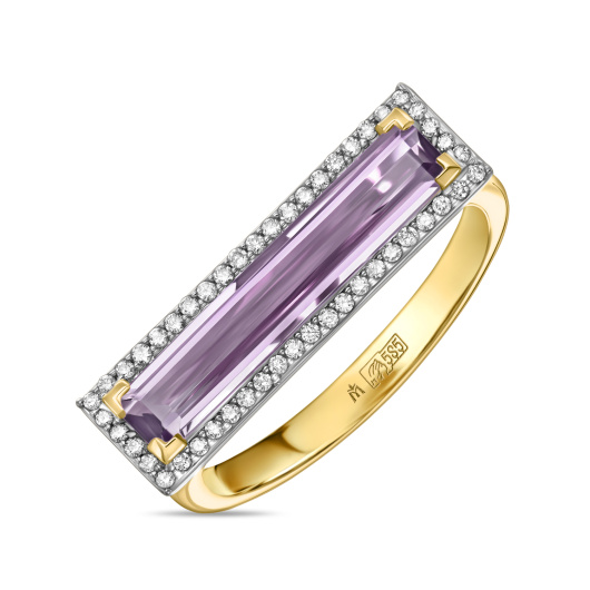 Кольцо с аметистом и бриллиантами