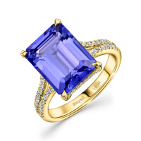 Кольцо с бриллиантами и танзанитом - фото 1