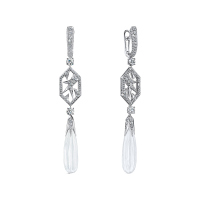 Серьги с бриллиантами и горным хрусталем - фото 1 Серьги с бриллиантами и горным хрусталем - фото 1