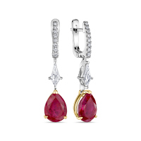 Серьги с бриллиантом и рубинами - фото 1 Серьги с бриллиантом и рубинами - фото 1