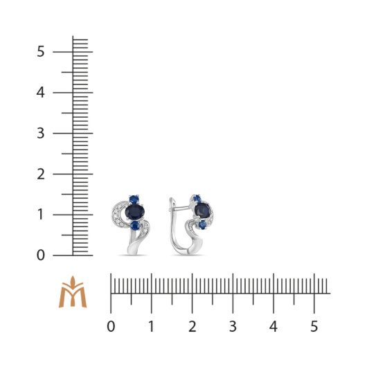 Серьги с сапфирами и бриллиантами