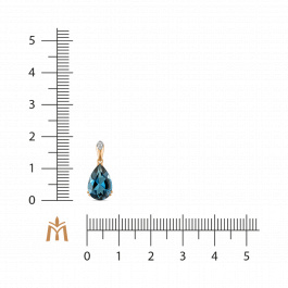 Подвеска с бриллиантами и лондон топазом
