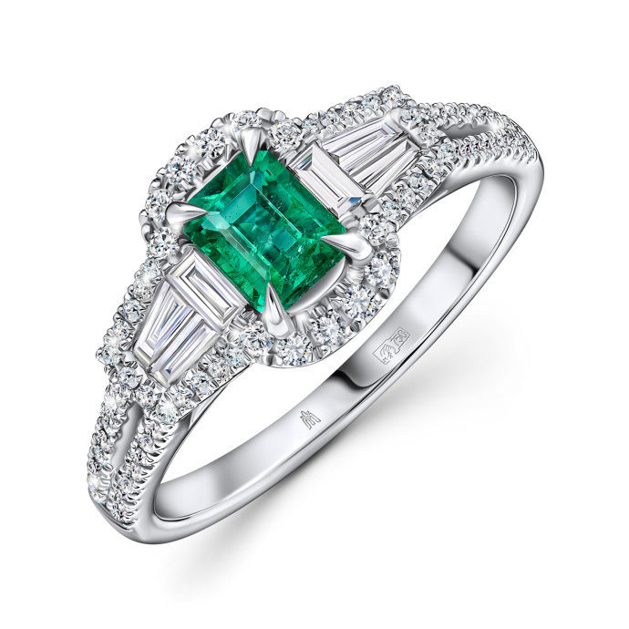 Кольцо с бриллиантами и изумрудом - фото 1 Кольцо с бриллиантами и изумрудом - фото 1