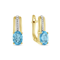 Серьги с топазами и фианитами - фото 1 Серьги с топазами и фианитами - фото 1