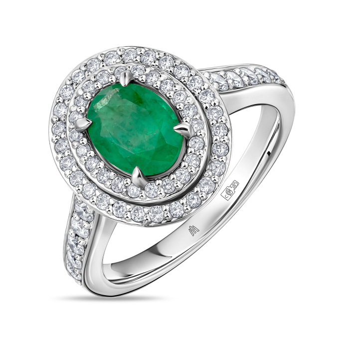 Кольцо с бриллиантами и изумрудом - фото 1 Кольцо с бриллиантами и изумрудом - фото 1