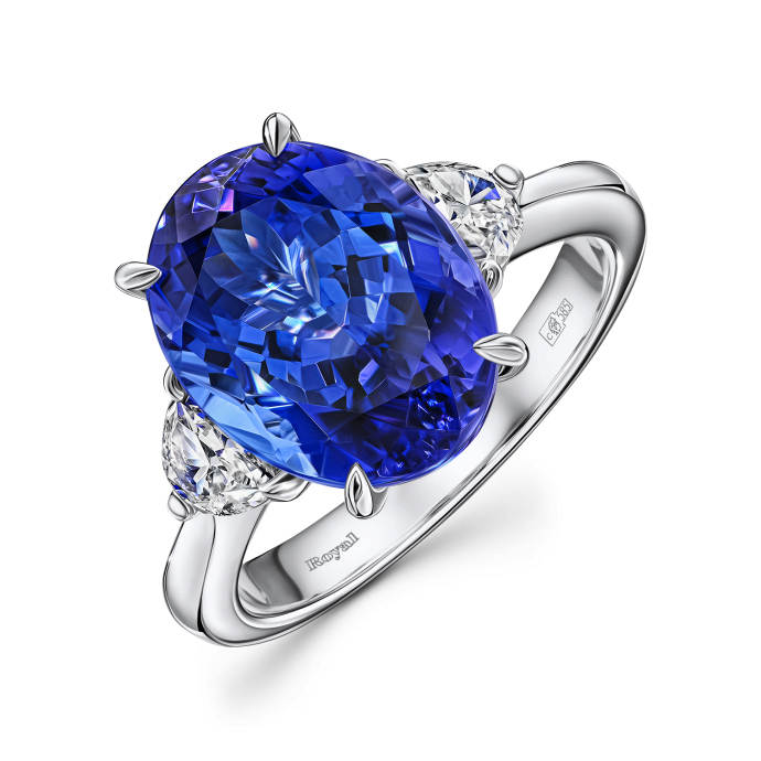 Кольцо с бриллиантами и танзанитом - фото 1