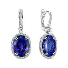 Серьги с бриллиантами и танзанитами