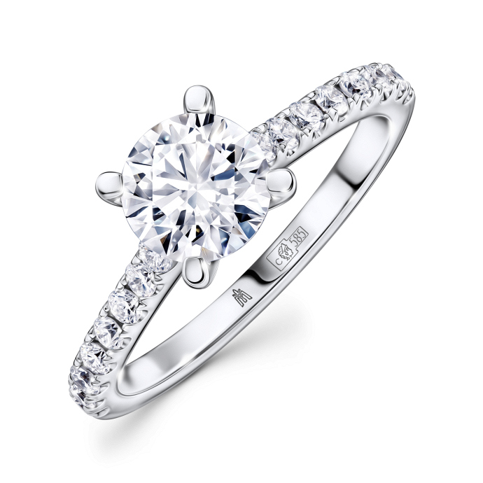 Кольцо с бриллиантом - фото 1