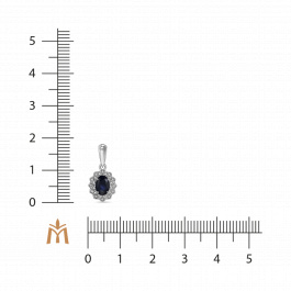 Подвеска с бриллиантами и сапфиром