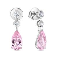 Серьги с морганитами и бриллиантами - фото 1