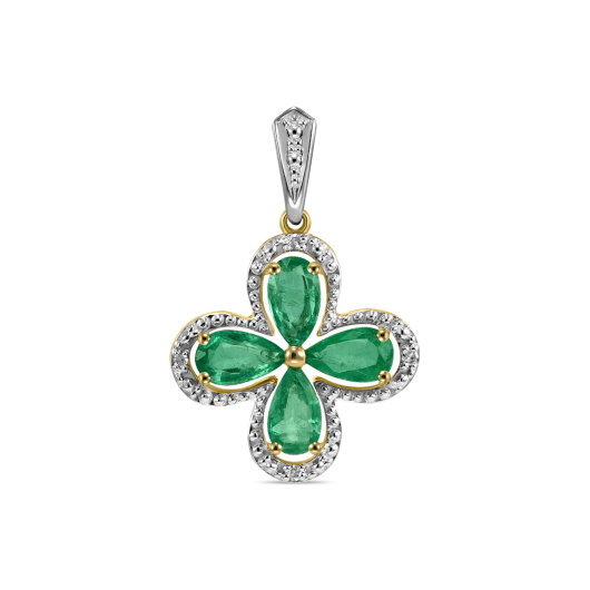 Подвеска с изумрудами и бриллиантами