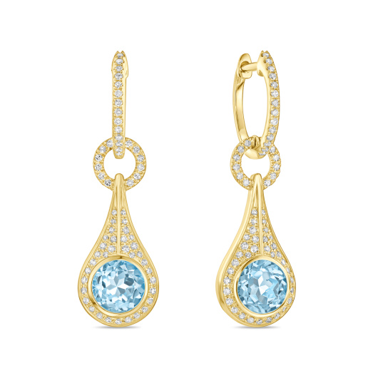 Серьги с бриллиантами и топазами