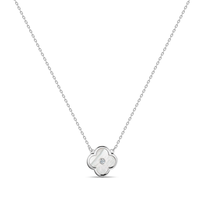 Колье с перламутром и фианитом - фото 1 Колье с перламутром и фианитом - фото 1