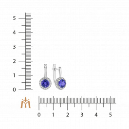 Серьги с бриллиантами и танзанитами
