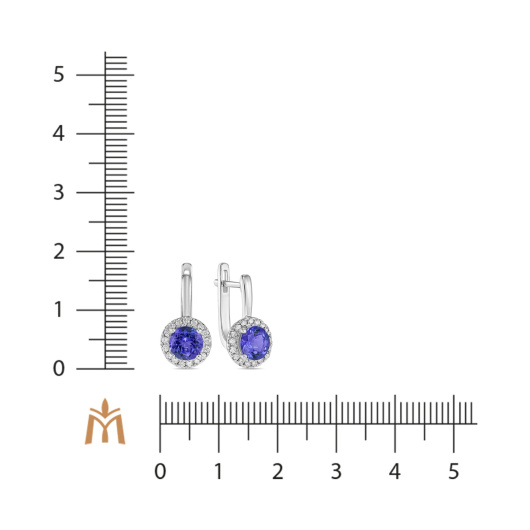Серьги с бриллиантами и танзанитами