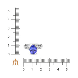 Кольцо с бриллиантами и танзанитом