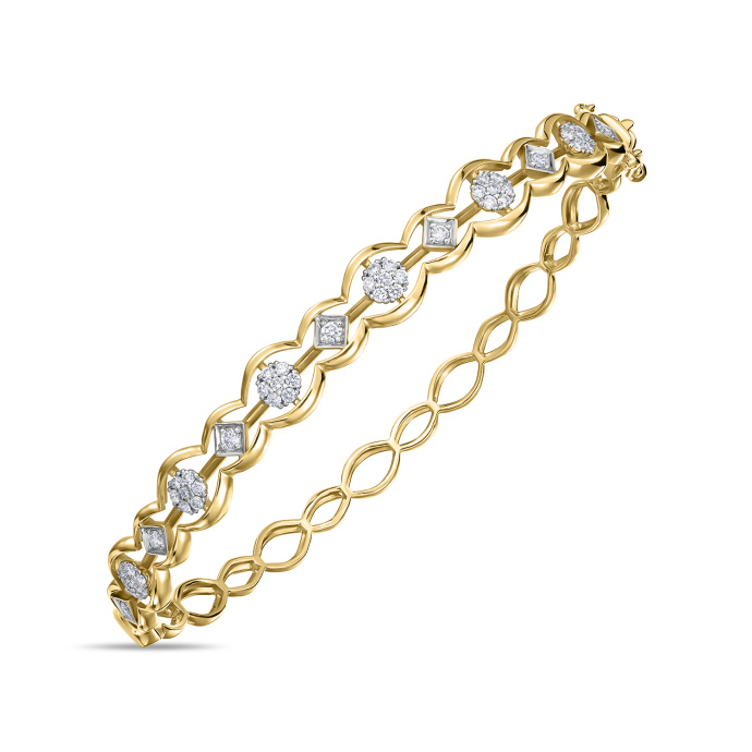 Браслет жесткий с бриллиантами - фото 1