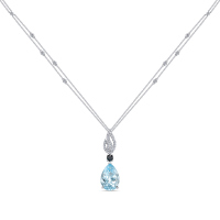 Колье с аквамарином, бриллиантами и сапфиром - фото 1