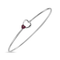 Браслет жесткий с рубинами - фото 1