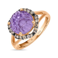 Кольцо с аметистом и бриллиантами - фото 1 Кольцо с аметистом и бриллиантами - фото 1