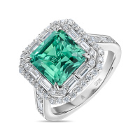 Кольцо с бриллиантом и изумрудом - фото 1 Кольцо с бриллиантом и изумрудом - фото 1